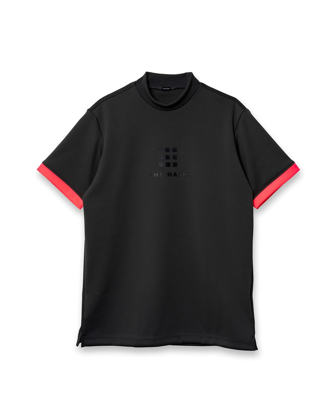 MEN’S MOCKNECK Tee DARK GRAY&PINK